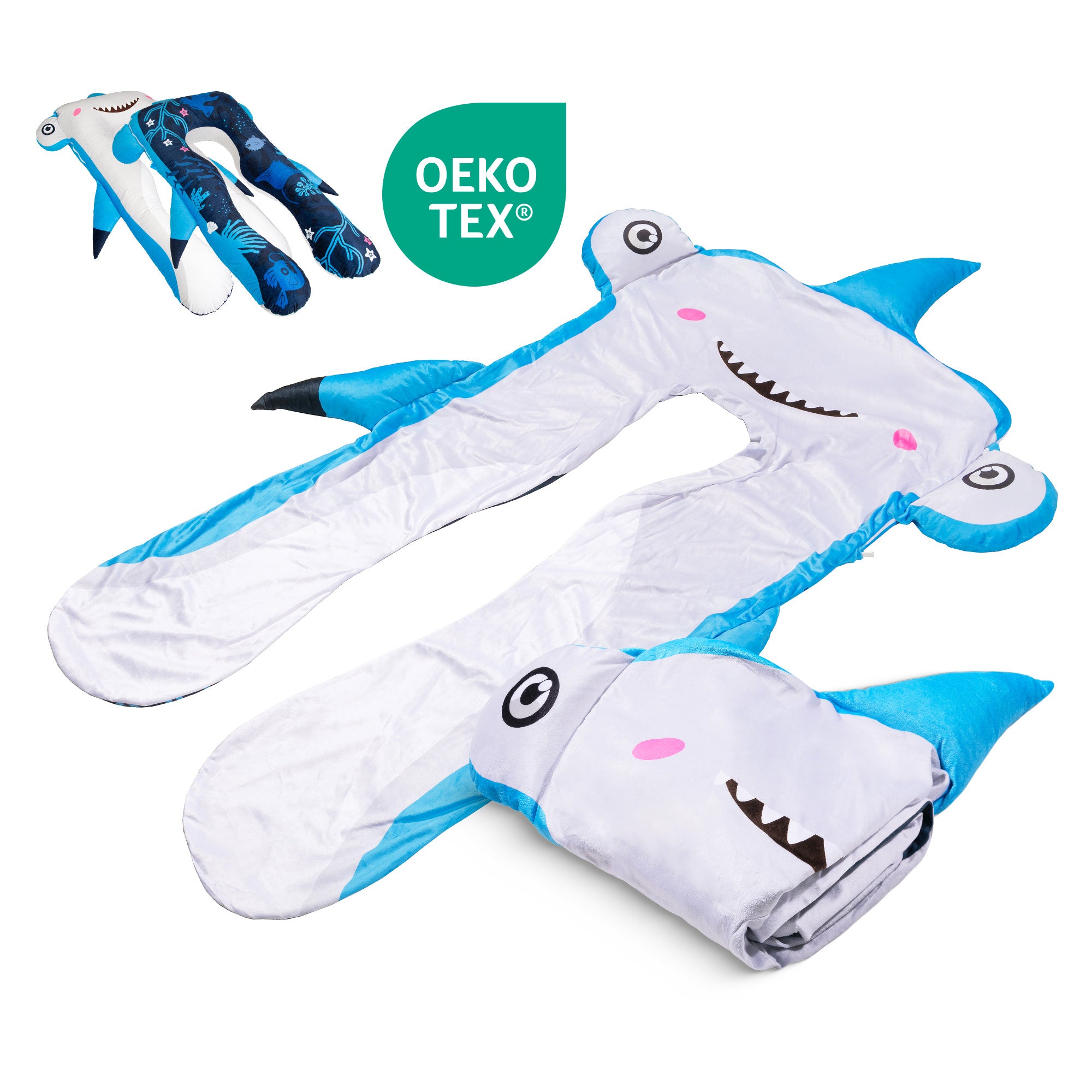 Fodera di ricambio per cuscino per bambini - microplush (squalo)